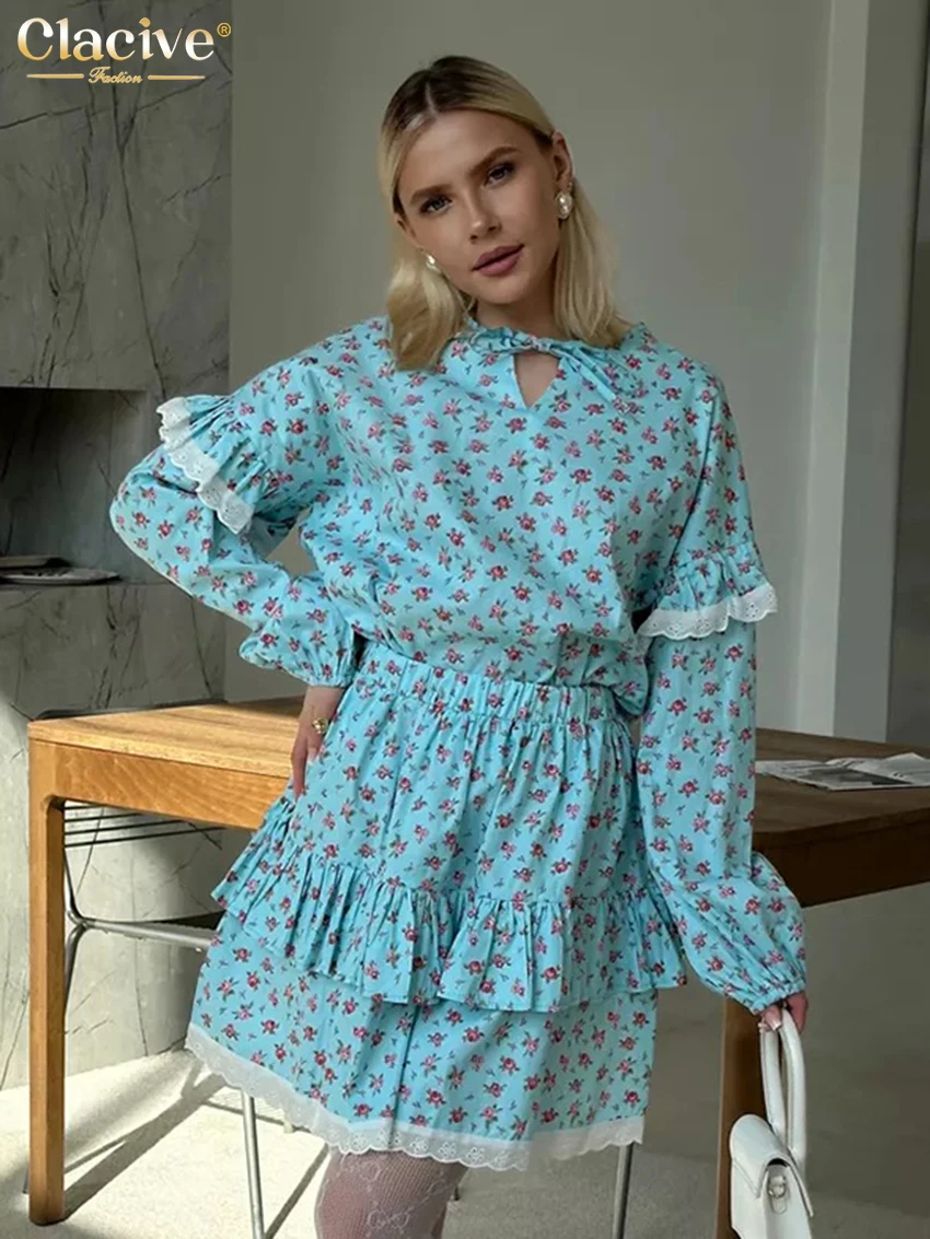 Clacive Fashion Loose Print Women's Two Pieces Set 2025 Elegant Long Sleeve Shirt With High Waist Pleated Mini Skirt Set Female
Clacive Fashion Loose Print Women's Two Pieces Set 2025 Elegant Long Sleeve Shirt With High Waist Pleated Mini Skirt Set Female