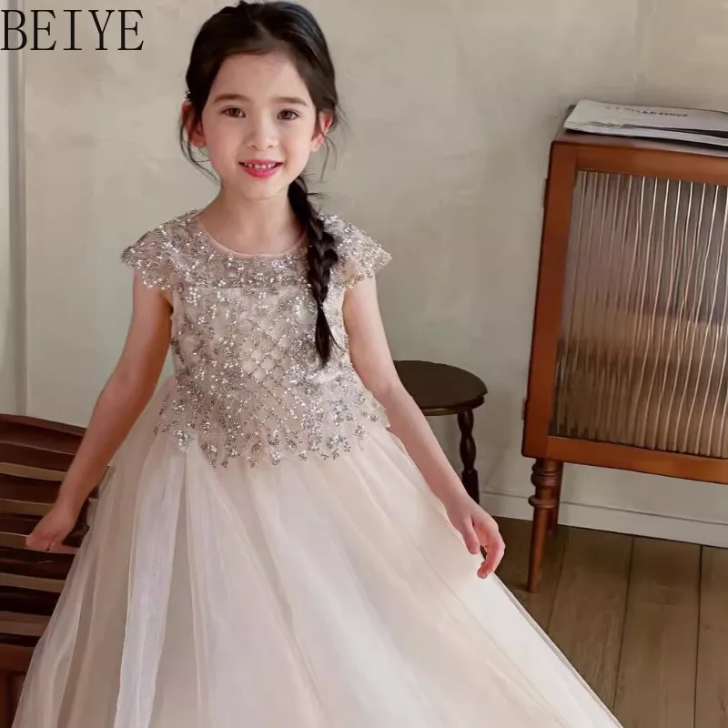 Fashion Style Summer New Children's Clothing High End Piano Performance Girls Dress Champagne Birthday Party Mesh Dress
Fashion Style Summer New Children's Clothing High End Piano Performance Girls Dress Champagne Birthday Party Mesh Dress