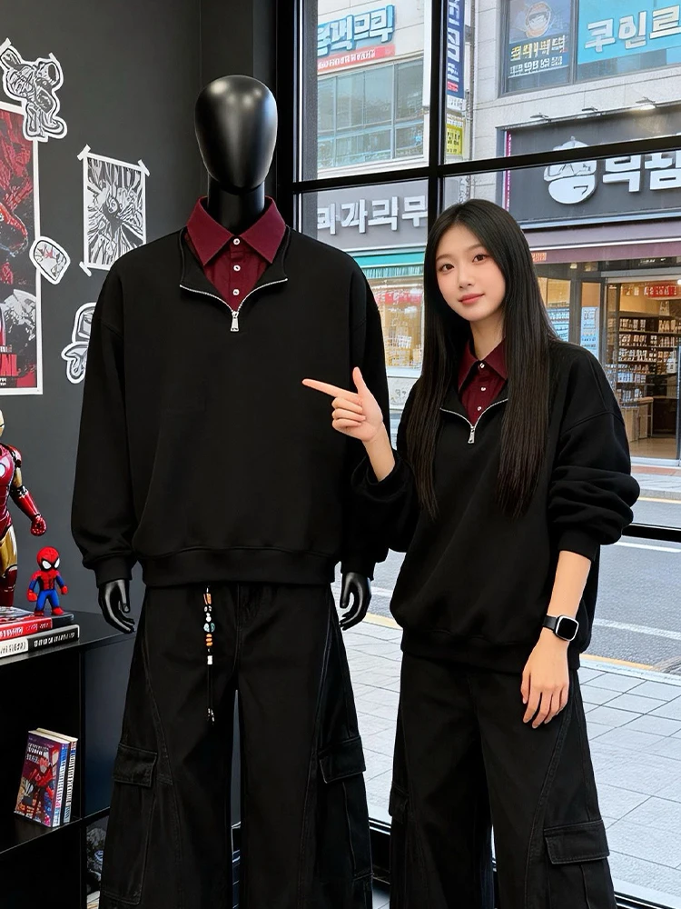 Bla American Sle irt Men's Spring High-End Feeling f Zipper irt Collar Sweatirt Inner Wear Base irt
Bla American Sle irt Men's Spring High-End Feeling f Zipper irt Collar Sweatirt Inner Wear Base irt