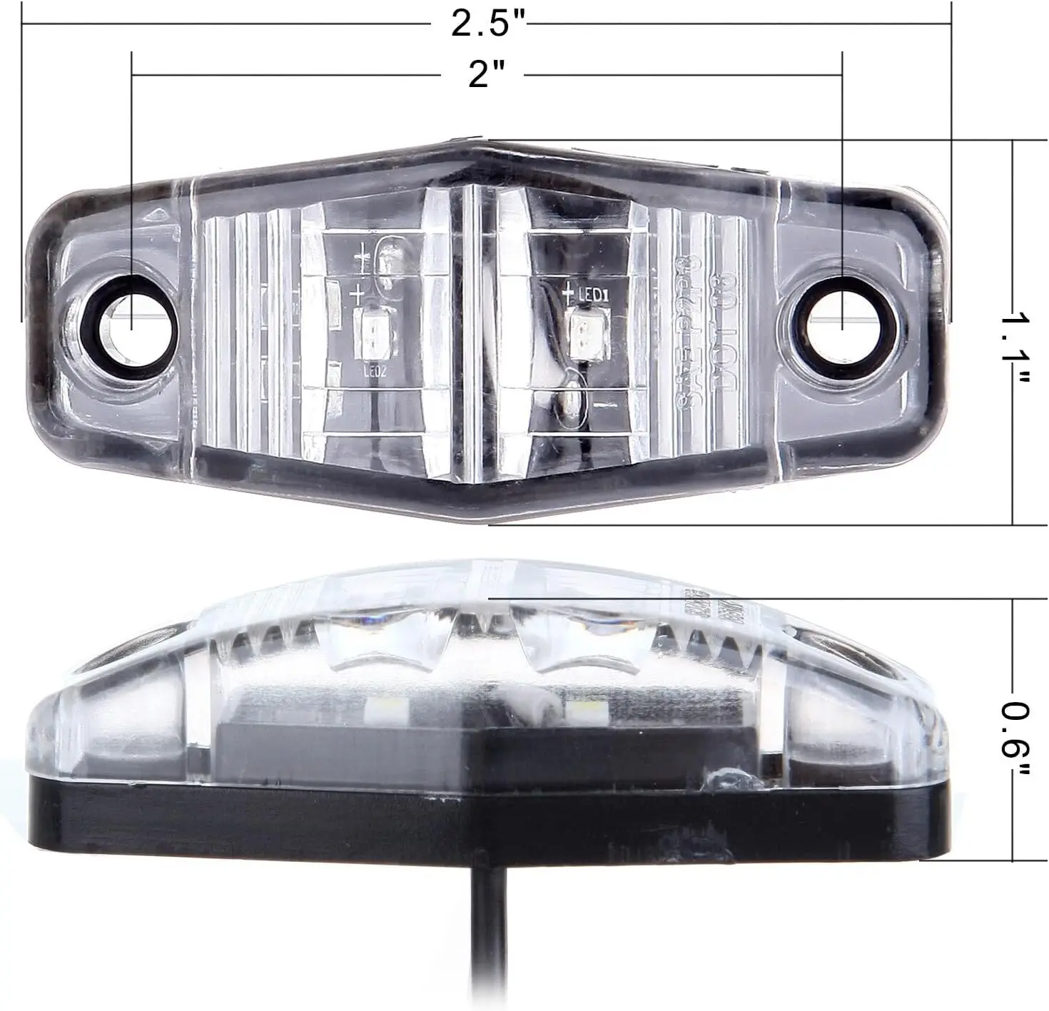 2.5-inch transparent lens LED truck trailer light elliptical waterproof sealing surface installation, (16 pieces)
2.5-inch transparent lens LED truck trailer light elliptical waterproof sealing surface installation, (16 pieces)