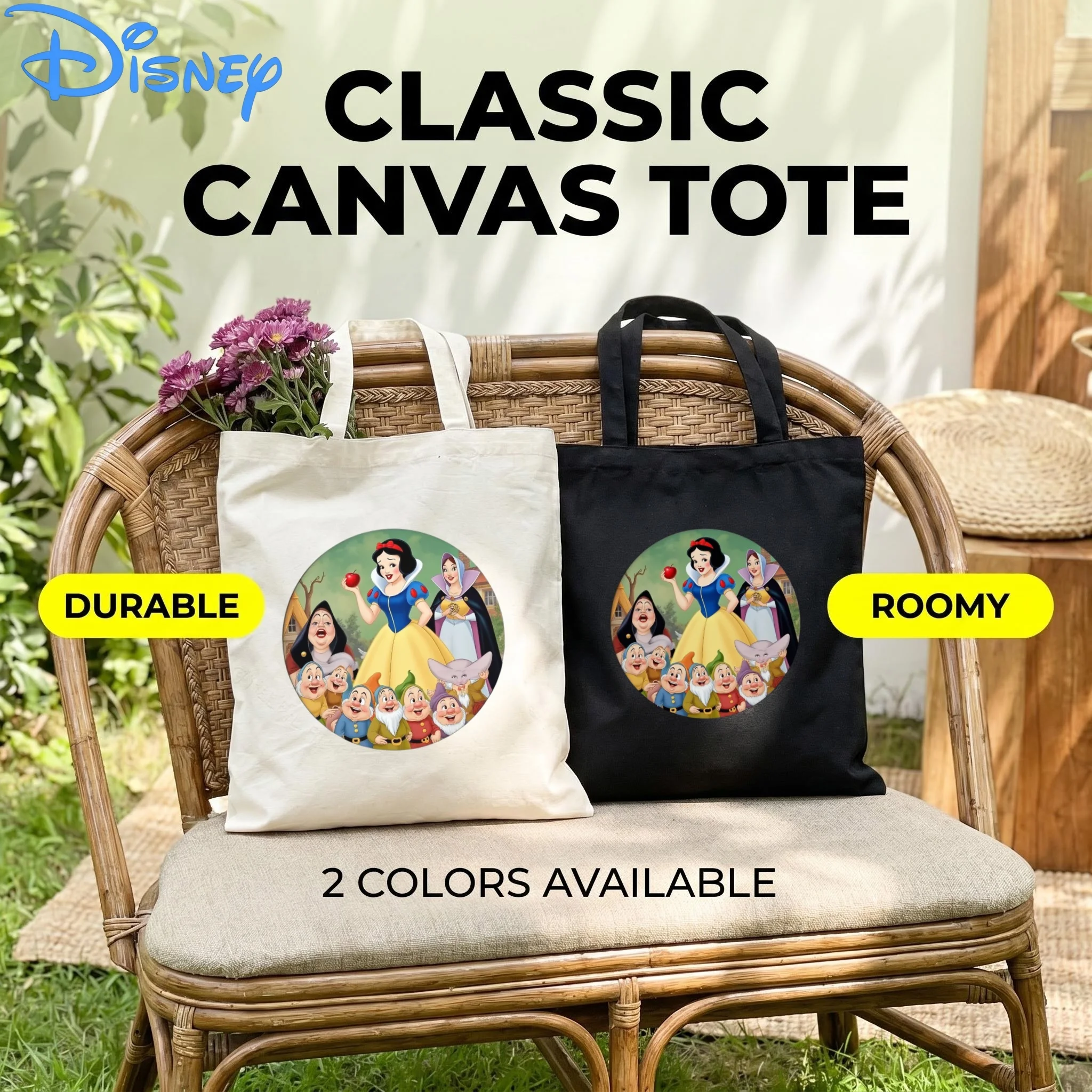 1PC Kawaii Disney Snow White Canvas Shopping Bag, Classic Fairytale Daily Handbag for Fans
1PC Kawaii Disney Snow White Canvas Shopping Bag, Classic Fairytale Daily Handbag for Fans