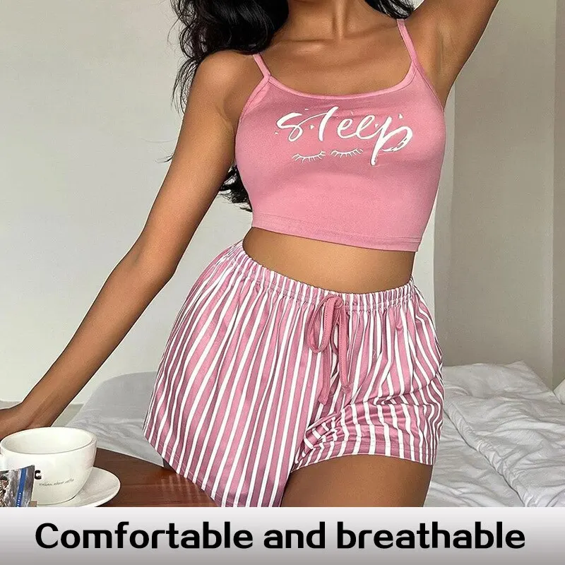Sexy Summer Women Pajamas Set Sleepwear Cotton Home Clothes Tops And Shorts Cute Soft Sleeveless Nightwear For Female
Sexy Summer Women Pajamas Set Sleepwear Cotton Home Clothes Tops And Shorts Cute Soft Sleeveless Nightwear For Female