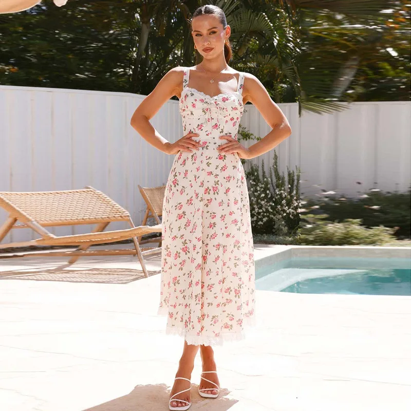 New Fashion Women Summer Beach Dress Elegant Lace Trim Long Sleeveless Maxi Dress For Vacation Boho Chic Flowy Holiday Outfit
New Fashion Women Summer Beach Dress Elegant Lace Trim Long Sleeveless Maxi Dress For Vacation Boho Chic Flowy Holiday Outfit