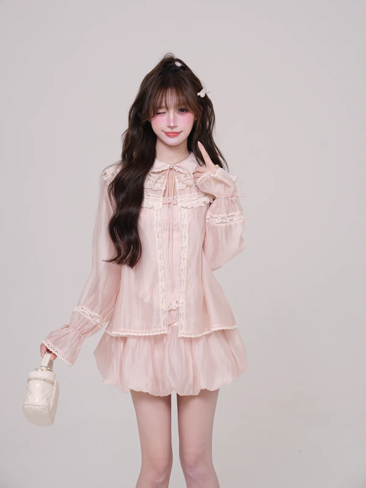 Musefish Antique Miss Kimono Pink Lace Hollow out Long Sleeve Open Cardigan Three Piece Set Women's Fashion Autumn Wear
Musefish Antique Miss Kimono Pink Lace Hollow out Long Sleeve Open Cardigan Three Piece Set Women's Fashion Autumn Wear