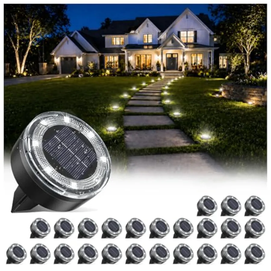 Mini Solar Ground Lights, 24 Pack 2.2 Inch Solar Lights Outdoor Waterproof, Mow‑Over Safe, Upgraded LED Flat Landscape Lighting
Mini Solar Ground Lights, 24 Pack 2.2 Inch Solar Lights Outdoor Waterproof, Mow‑Over Safe, Upgraded LED Flat Landscape Lighting