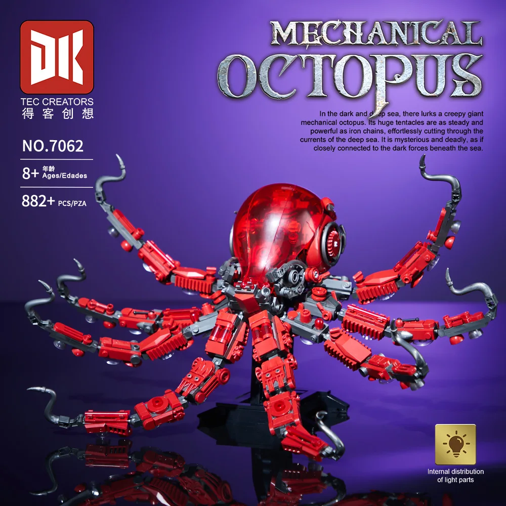 New 7062 882pcs MOC Mechanical Octopus Building Blocks Model Animal Bricks Assembling Toys for Children Birthday Gift Set
New 7062 882pcs MOC Mechanical Octopus Building Blocks Model Animal Bricks Assembling Toys for Children Birthday Gift Set