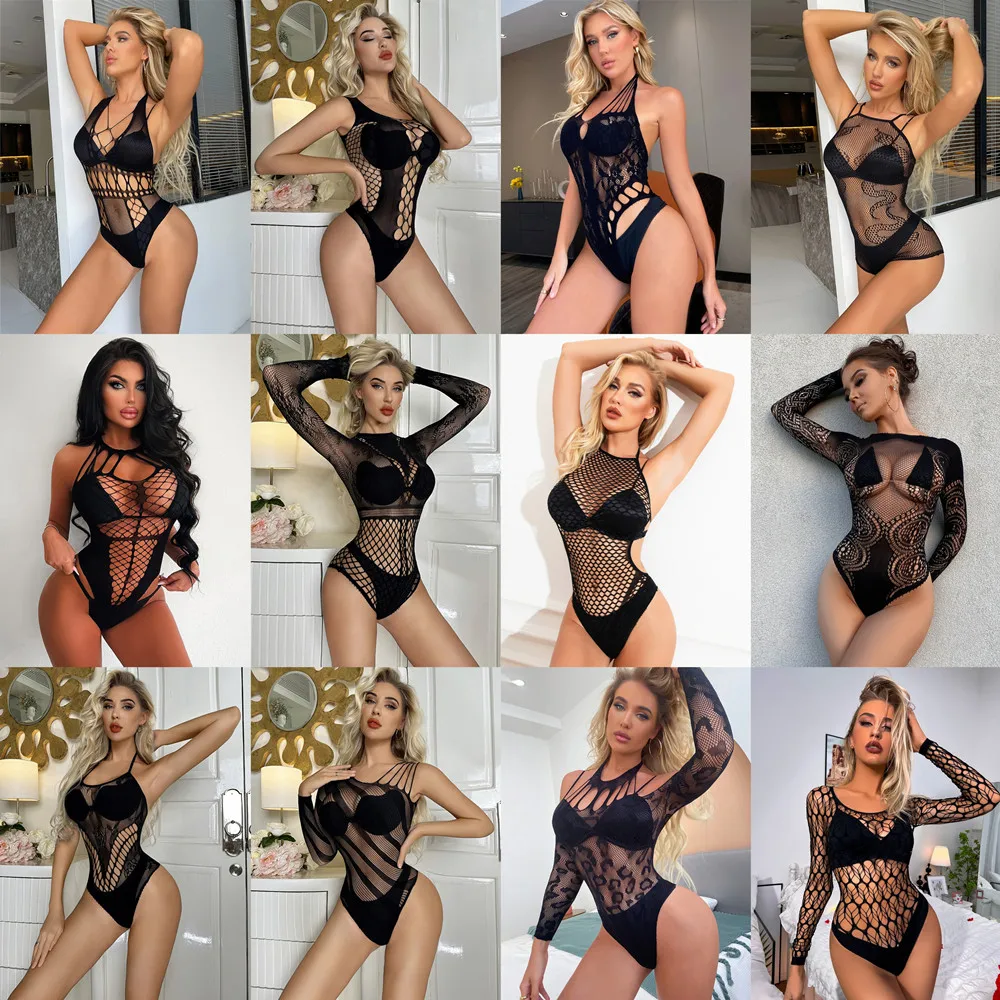 Hot Elastic Bodysuit Hollow See Through Fishing Net Jumpsuits For women Erotic Outfits Mesh Transparent Tights Lingerie Clothes
Hot Elastic Bodysuit Hollow See Through Fishing Net Jumpsuits For women Erotic Outfits Mesh Transparent Tights Lingerie Clothes