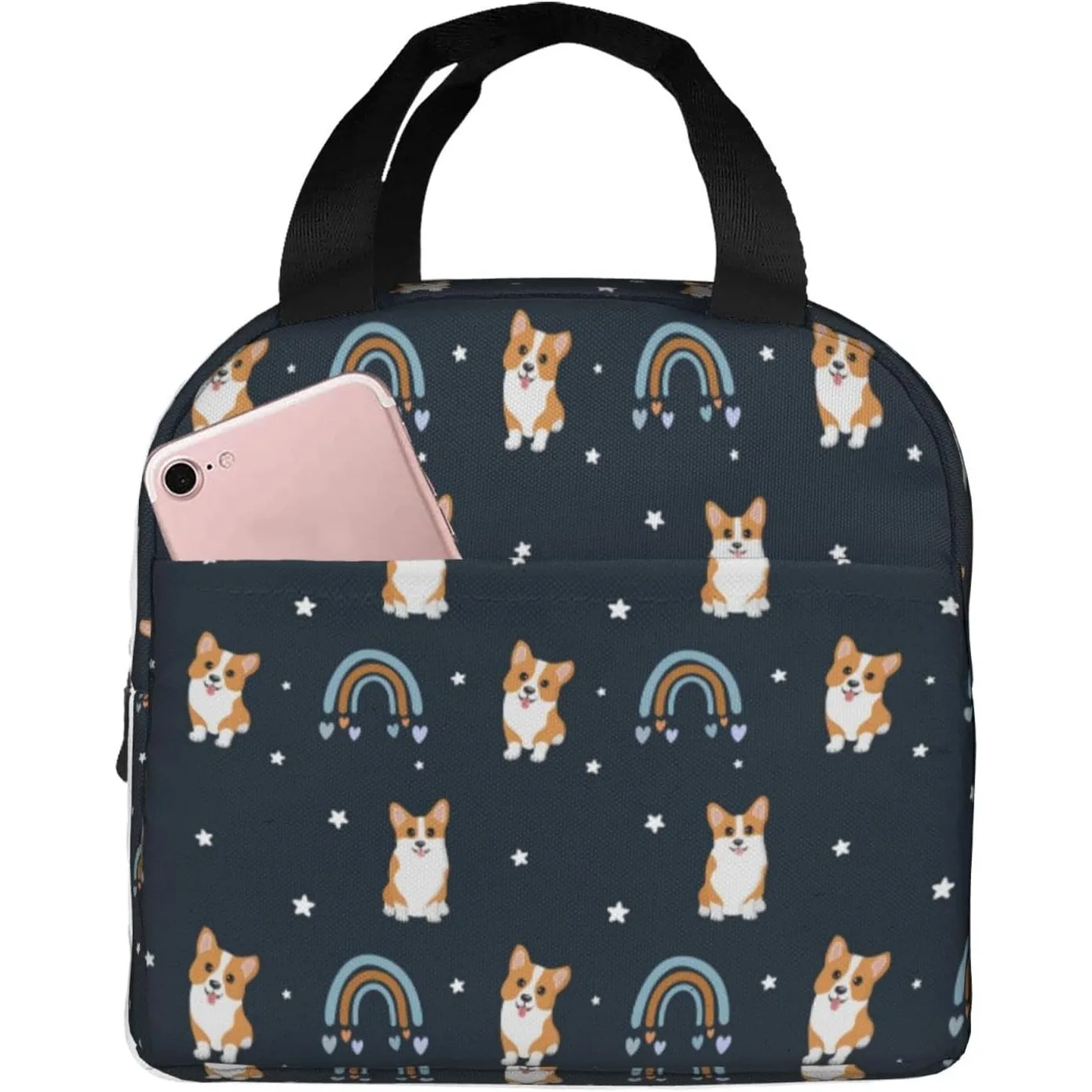 Lunch Bag for Women Men, Cute Corgi Print Insulated Lunch Box Container with Frond Pocket for Work Picnic Travel
Lunch Bag for Women Men, Cute Corgi Print Insulated Lunch Box Container with Frond Pocket for Work Picnic Travel
