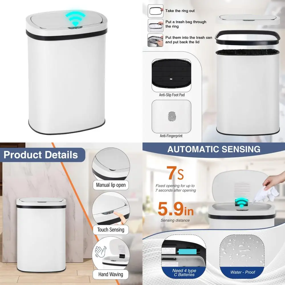 Automatic Touch-Free 13 Gallon High-Capacity Kitchen Trash Can with Motion Sensor for Easy Garbage Disposal
Automatic Touch-Free 13 Gallon High-Capacity Kitchen Trash Can with Motion Sensor for Easy Garbage Disposal