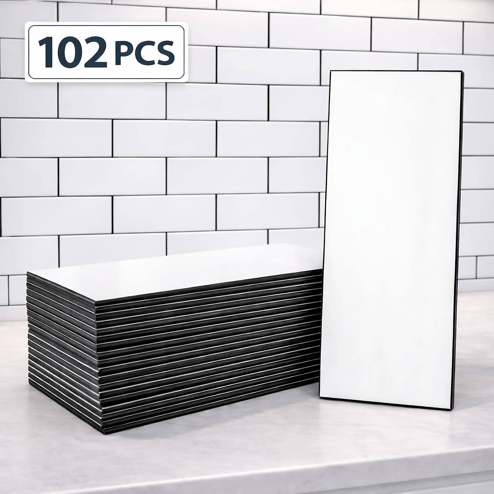 102pcs Peel and Stick Subway Tiles Suitable for Kitchen Backsplash, Bathroom, Fireplace - PVC /Wall Panels with Glossy White, Suitable for DIY Installation, Modern Remodeling,
102pcs Peel and Stick Subway Tiles Suitable for Kitchen Backsplash, Bathroom, Fireplace - PVC /Wall Panels with Glossy White, Suitable for DIY Installation, Modern Remodeling,