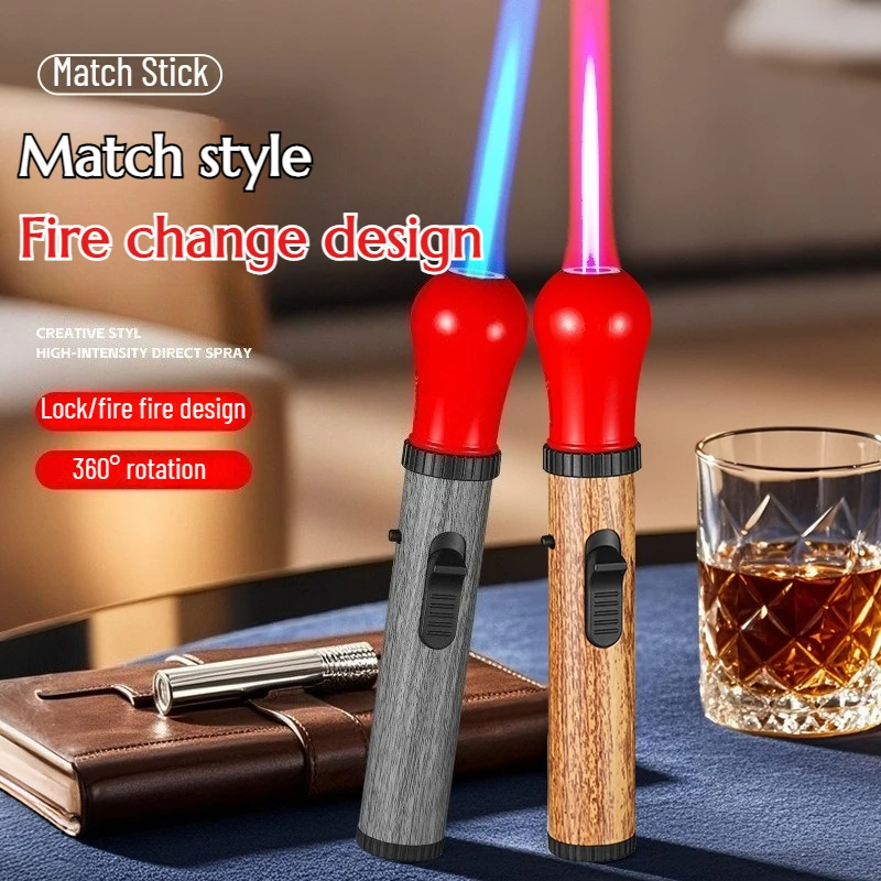 Match Head Fire Power Direct Spray Gun Outdoor Barbecue Inflatable Windproof Double Flame Lighter Gift Men's Smoking Accessories
Match Head Fire Power Direct Spray Gun Outdoor Barbecue Inflatable Windproof Double Flame Lighter Gift Men's Smoking Accessories