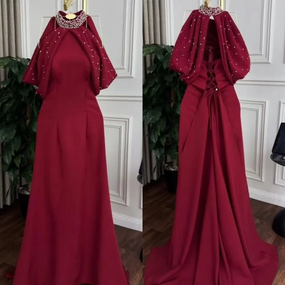 Customized Jersey Beading High Collar Lace-up Chic A-line Floor-length Bespoke Occasion Elegant Party Wedding Formal Evening
Customized Jersey Beading High Collar Lace-up Chic A-line Floor-length Bespoke Occasion Elegant Party Wedding Formal Evening