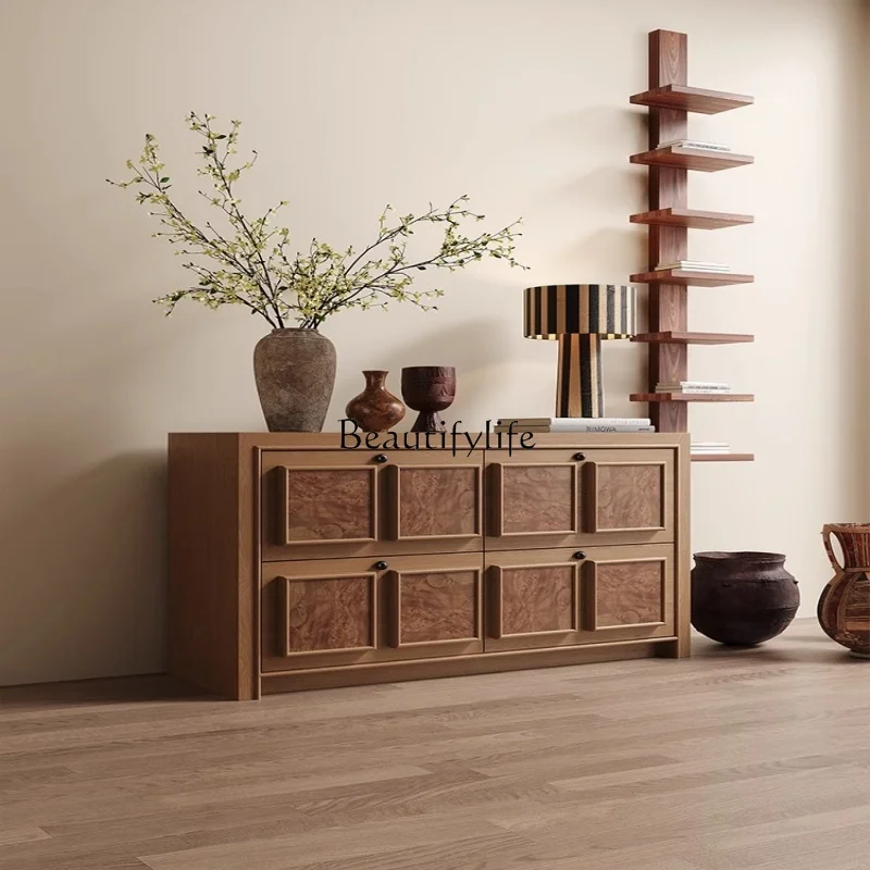 Nordic simple style solid wood drawer cabinet retro living room antique style bedroom wall storage cabinet
Nordic simple style solid wood drawer cabinet retro living room antique style bedroom wall storage cabinet