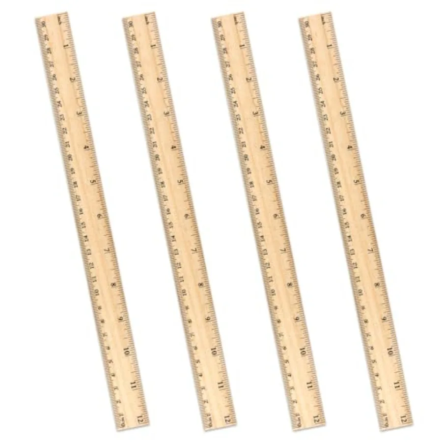 4-Pack Wooden Measuring Rulers 12 Inch/ 30 cm Dual-Sided Natural Wood Ruler Set for Students, Teachers, Office School Use: Dura
4-Pack Wooden Measuring Rulers 12 Inch/ 30 cm Dual-Sided Natural Wood Ruler Set for Students, Teachers, Office School Use: Dura