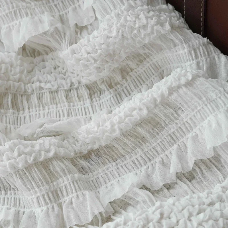 Wrinkled Chiffon Fabric Embossed Stripes Tulle Fabric DIY Wedding Dress Fairy Chiffon Stretch Fabrics (Straightened Length 1m)
Wrinkled Chiffon Fabric Embossed Stripes Tulle Fabric DIY Wedding Dress Fairy Chiffon Stretch Fabrics (Straightened Length 1m)