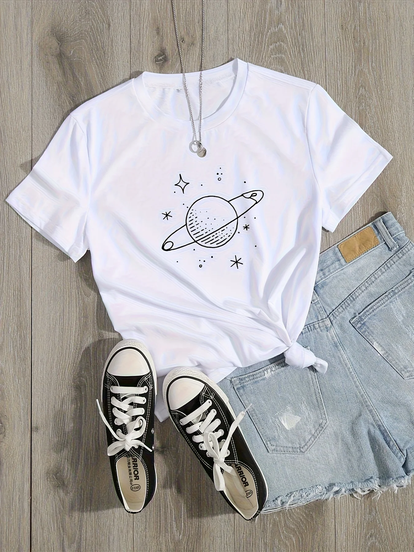 Women'S White Celestial Planetary Star Print with Black Space Harajuku Short Sleeve Clothing Street Tops Tees Aesthetic Clothes
Women'S White Celestial Planetary Star Print with Black Space Harajuku Short Sleeve Clothing Street Tops Tees Aesthetic Clothes