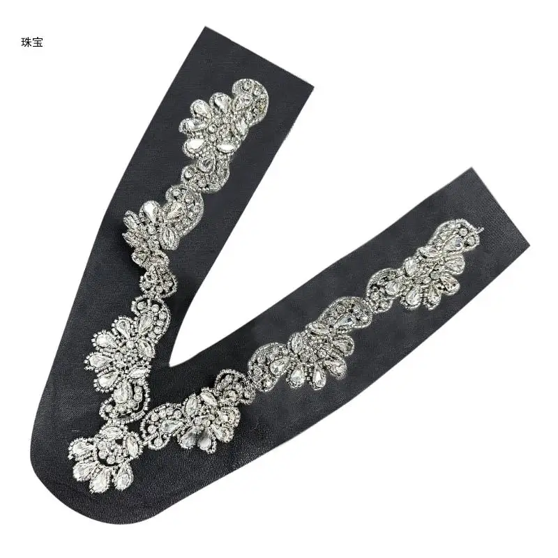 X5QE Lace False Neckline Collar Patches Rhinestones Beaded Sew On Appliques for Sewing Clothes Craft DIY Clothing Accessory
X5QE Lace False Neckline Collar Patches Rhinestones Beaded Sew On Appliques for Sewing Clothes Craft DIY Clothing Accessory