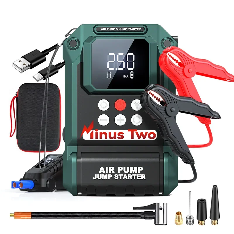 2000A Portable Power Station: Car Jump Starter with 180PSI Air Pump, Dual USB Power Bank & Emergency Booster Kit.
2000A Portable Power Station: Car Jump Starter with 180PSI Air Pump, Dual USB Power Bank & Emergency Booster Kit.