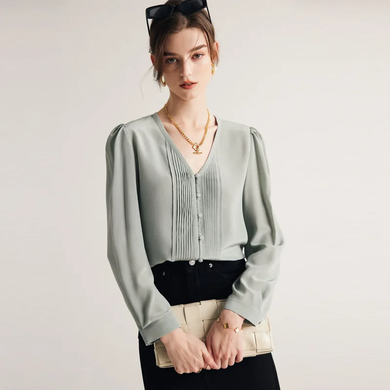 2026 Spring Summer New Long-sleeved White 100% Mulberry Silk Shirt Shirt Women
2026 Spring Summer New Long-sleeved White 100% Mulberry Silk Shirt Shirt Women