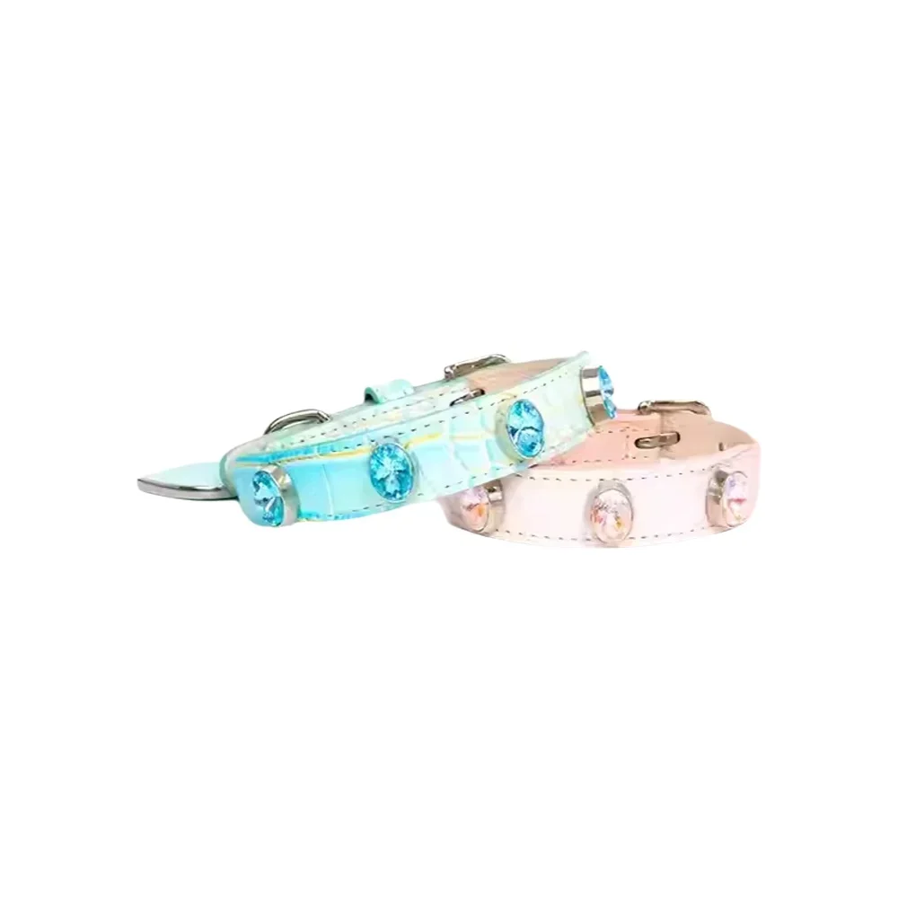 Bling Rhinestones Small Dog Cat Collar Genuiner Leather Pink Blue Heart Pendant Diamond Collar Necklace Pet Product
Bling Rhinestones Small Dog Cat Collar Genuiner Leather Pink Blue Heart Pendant Diamond Collar Necklace Pet Product