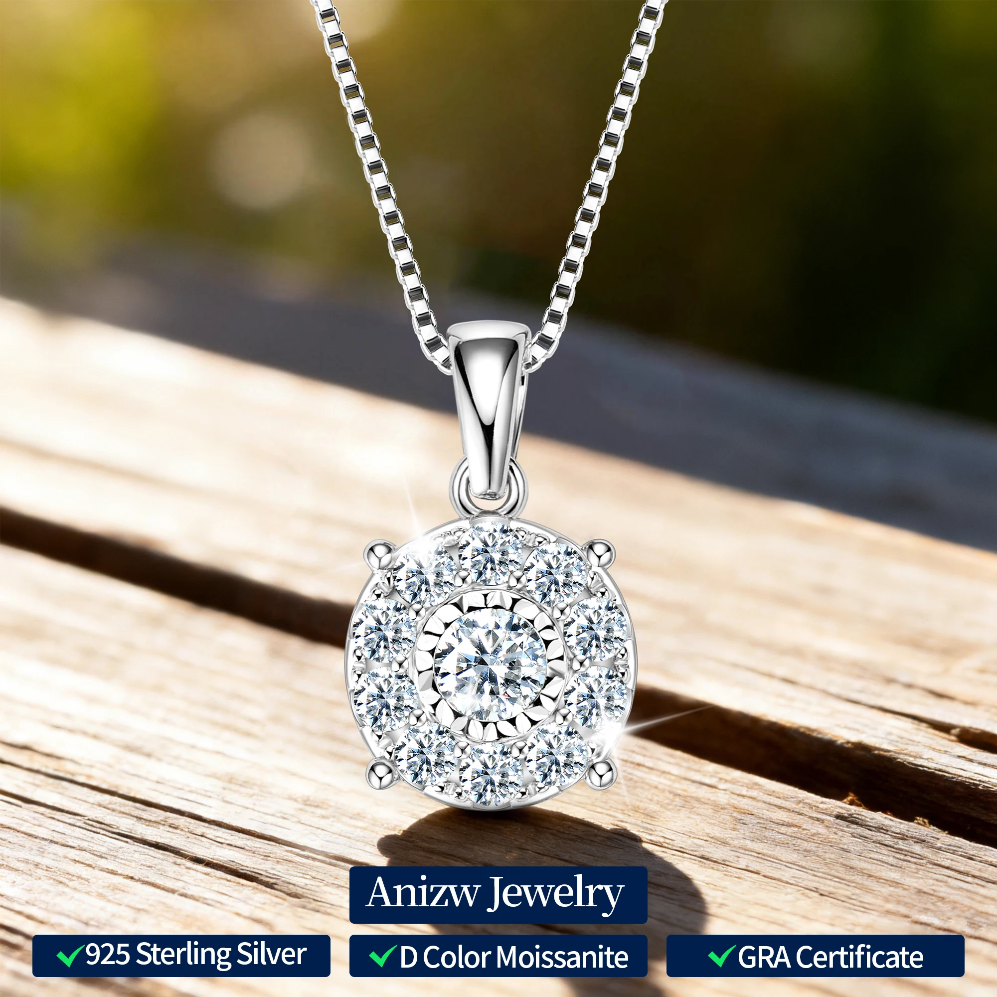 Anziw 1CT Full Moissanite Pendant Necklace for Women 925 Silver Chain 6.5mm Lab Diamond Collar 2025 New Jewelry Gift Christmas's
Anziw 1CT Full Moissanite Pendant Necklace for Women 925 Silver Chain 6.5mm Lab Diamond Collar 2025 New Jewelry Gift Christmas's
