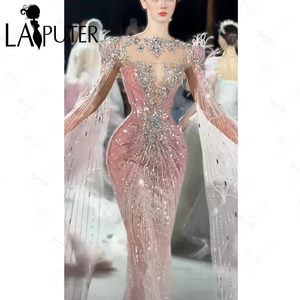 Luxury Pink Mermaid Evening Dresses 2026 Crytals Illusion Body Beaded Formal Dress Cap Sleeves Cape Long Sleeves Prom Gown
Luxury Pink Mermaid Evening Dresses 2026 Crytals Illusion Body Beaded Formal Dress Cap Sleeves Cape Long Sleeves Prom Gown