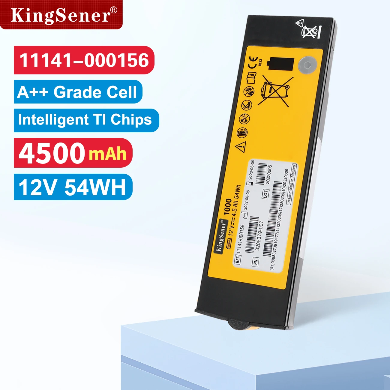 KingSener Replacement Battery For Physio-Control LIFEPAK 1000 Defibrillator 11141-000156 12V 4500mAh/54WH Fast Delivery
KingSener Replacement Battery For Physio-Control LIFEPAK 1000 Defibrillator 11141-000156 12V 4500mAh/54WH Fast Delivery