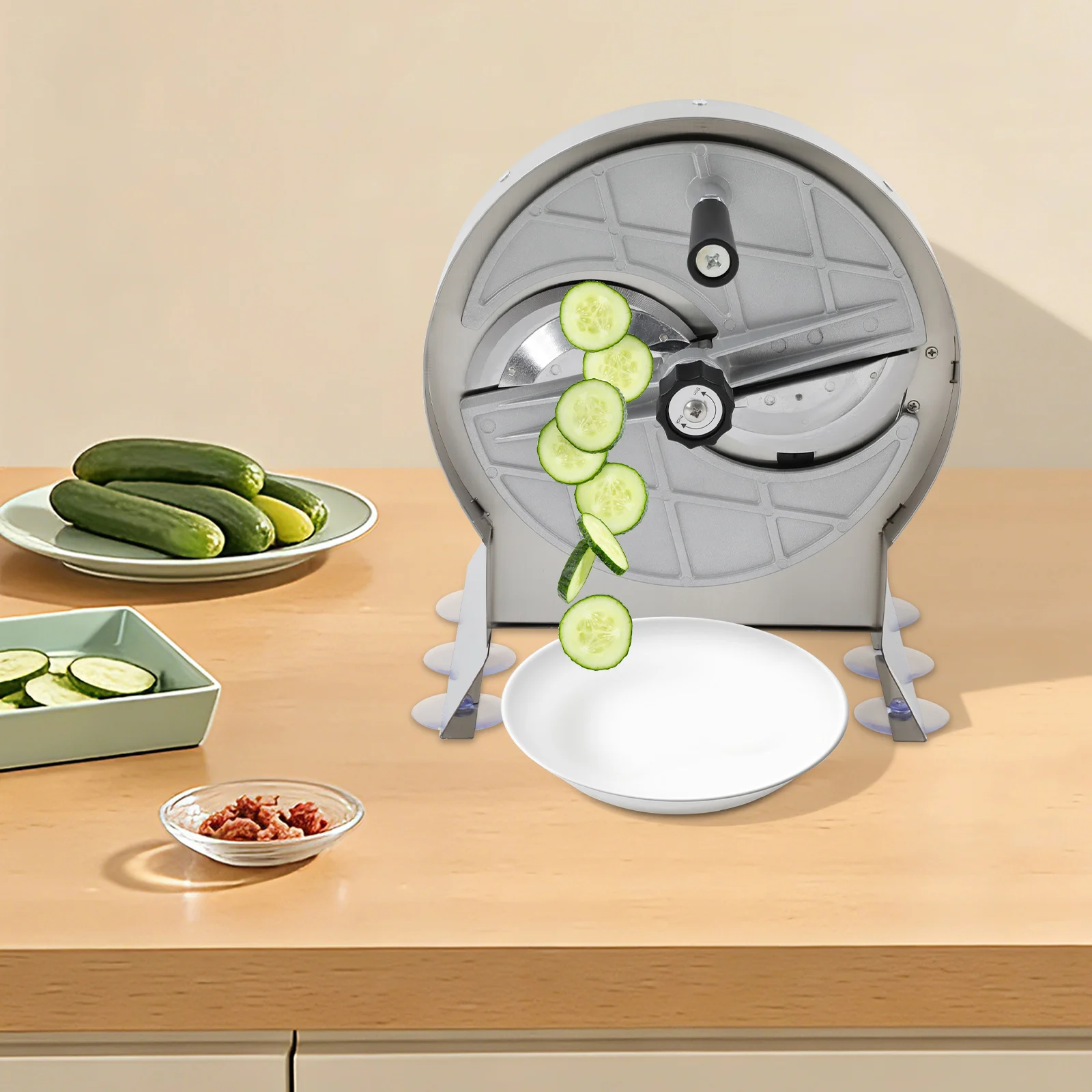 Manual Stainless Steel Vegetable Slicer, Adjustable Thickness Vegetable Slicing Machine, 16.54*15.16*11.81in Fruit Slicing Tool For Kitchens, Restaurants, Cafeterias
Manual Stainless Steel Vegetable Slicer, Adjustable Thickness Vegetable Slicing Machine, 16.54*15.16*11.81in Fruit Slicing Tool For Kitchens, Restaurants, Cafeterias
