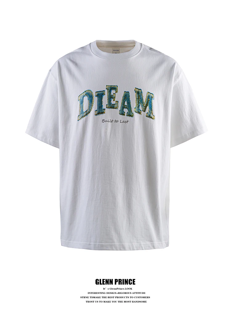 American Style Heavyweight Short Sleeve T-Shirt Men's Oversize Design Letter Print Cotton Casual Summer Top for Youth
American Style Heavyweight Short Sleeve T-Shirt Men's Oversize Design Letter Print Cotton Casual Summer Top for Youth