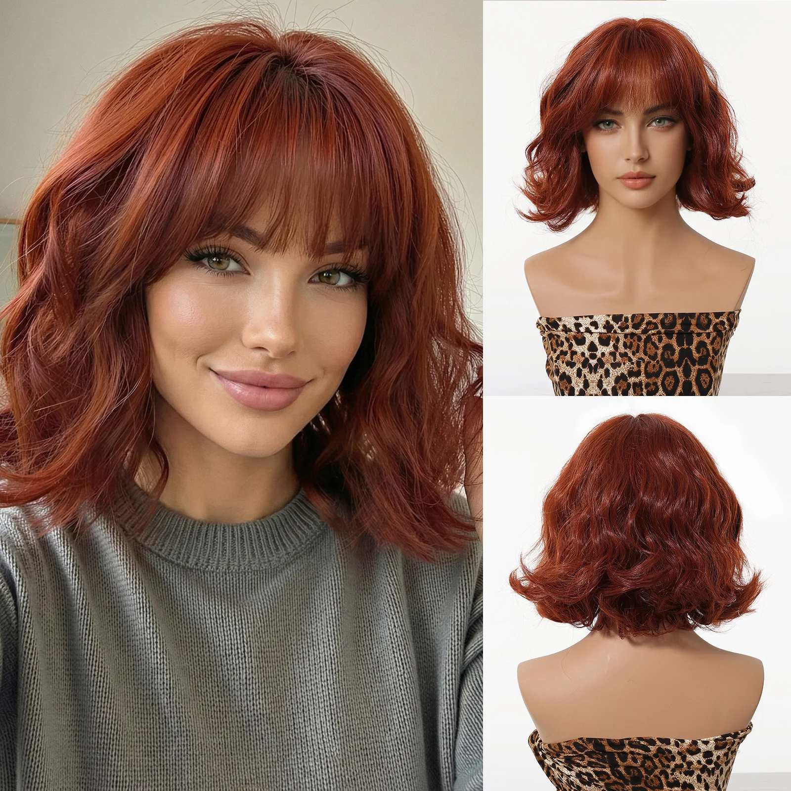 HENRY MARGU Rust Red Синтетический парик Короткий волнистый парик с челкой для женщин Ежедневная вечеринка Косплей Использование Высокотемпературное волокно
HENRY MARGU Rust Red Синтетический парик Короткий волнистый парик с челкой для женщин Ежедневная вечеринка Косплей Использование Высокотемпературное волокно