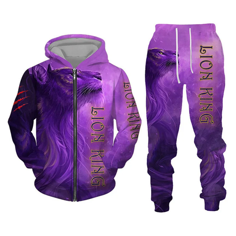 Mens Zip Up Hoodie Tracksuit Lion King 3D Graphic Print Long Sleeve Sweatshirt Sweatpants Loose Fit Autumn Winter Hip Hop Daily
Mens Zip Up Hoodie Tracksuit Lion King 3D Graphic Print Long Sleeve Sweatshirt Sweatpants Loose Fit Autumn Winter Hip Hop Daily