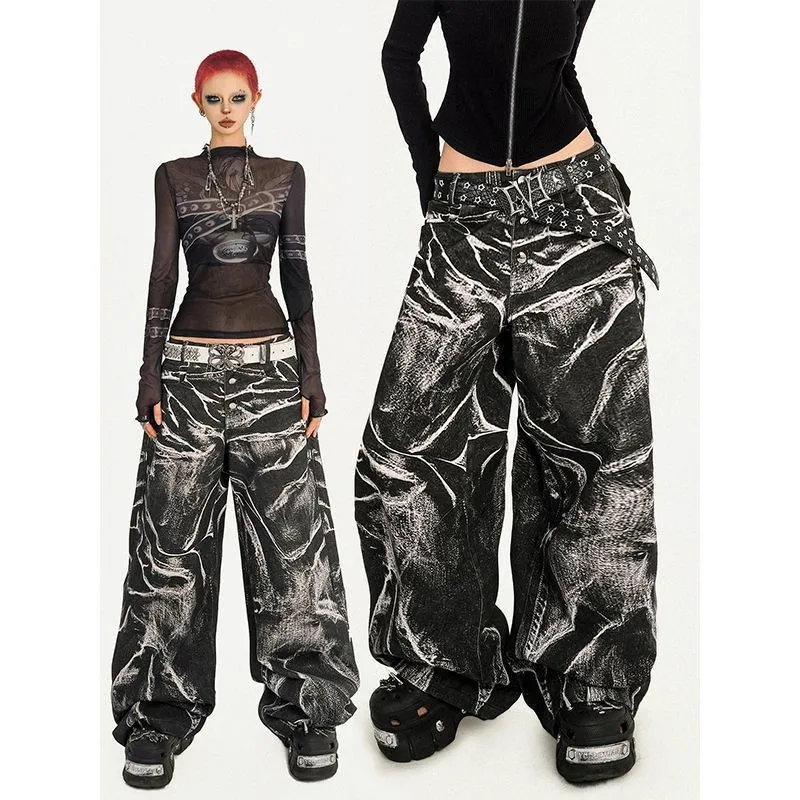 Spring Women's Clothing Plus Size Jeans Streetwear Distressed Wide Leg Denim Pants Cotton Heavyweight Mid Waist Loose Fit
Spring Women's Clothing Plus Size Jeans Streetwear Distressed Wide Leg Denim Pants Cotton Heavyweight Mid Waist Loose Fit