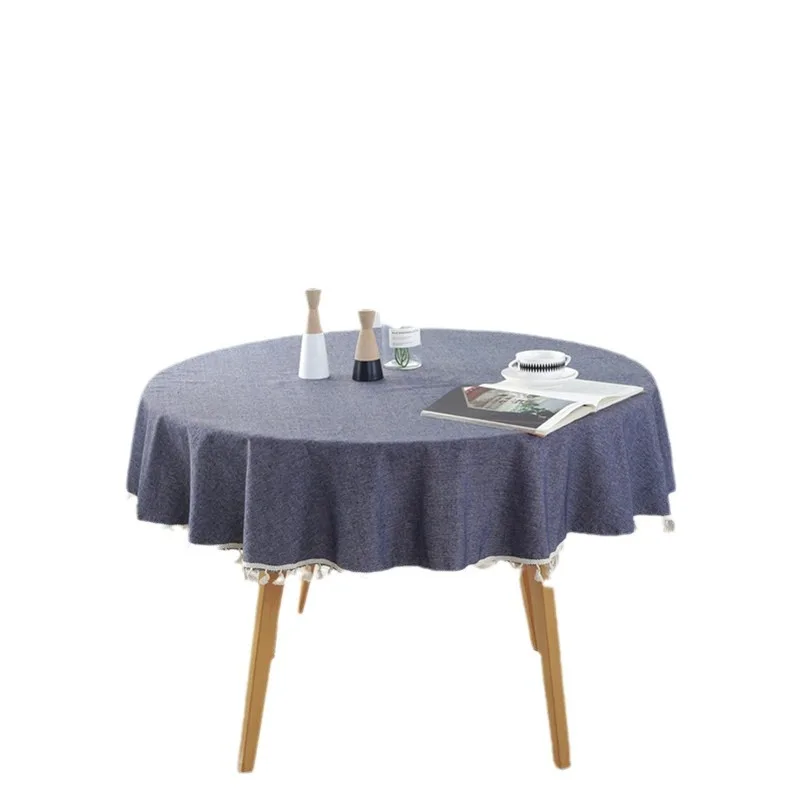 Simple yarn-dyed imitation cotton linen tablecloth table cloth round plain color solid color light gray navy fringe table cloth
Simple yarn-dyed imitation cotton linen tablecloth table cloth round plain color solid color light gray navy fringe table cloth