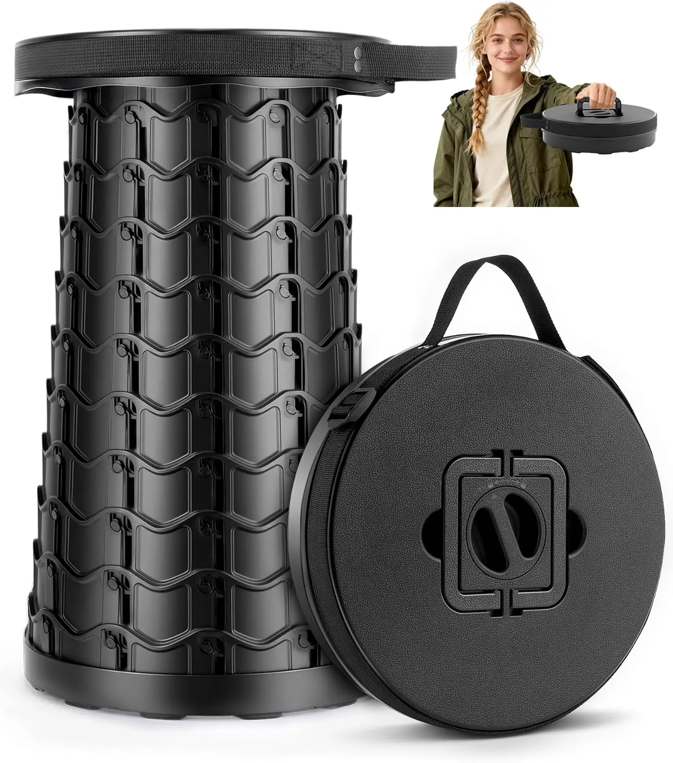 Collapsible Stool for Adults Adjustable Height - Portable Retractable Folding Camping Stool, Extra Tall and Wide Heavy Duty
Collapsible Stool for Adults Adjustable Height - Portable Retractable Folding Camping Stool, Extra Tall and Wide Heavy Duty