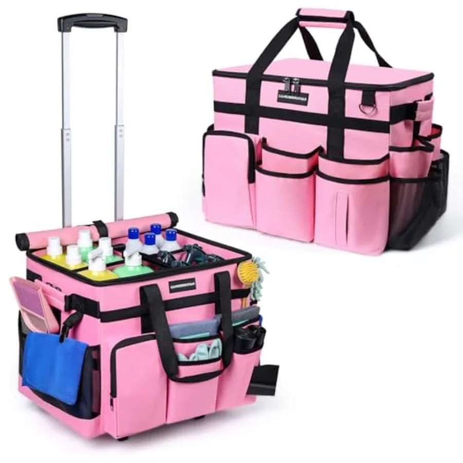 Extra Large Rolling Cleaning Caddy Bag with Wheels and Detachable Trolley for Housekeepers Water Resistant Cleaning Supplies Or
Extra Large Rolling Cleaning Caddy Bag with Wheels and Detachable Trolley for Housekeepers Water Resistant Cleaning Supplies Or