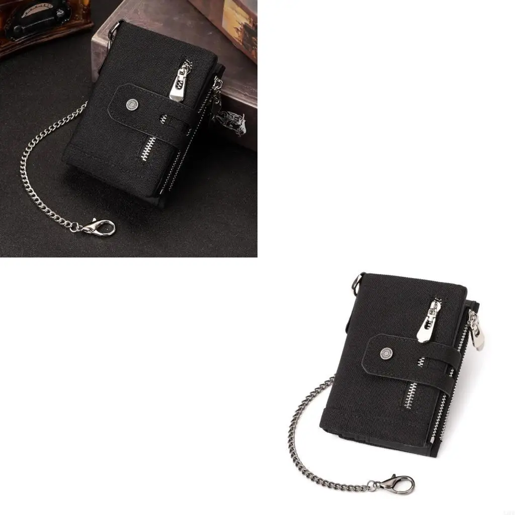 Безопасный мужской кошелек из ткани Оксфорд с молниями и защищенным от кражи металлическим кошельком-цепочкой
Безопасный мужской кошелек из ткани Оксфорд с молниями и защищенным от кражи металлическим кошельком-цепочкой