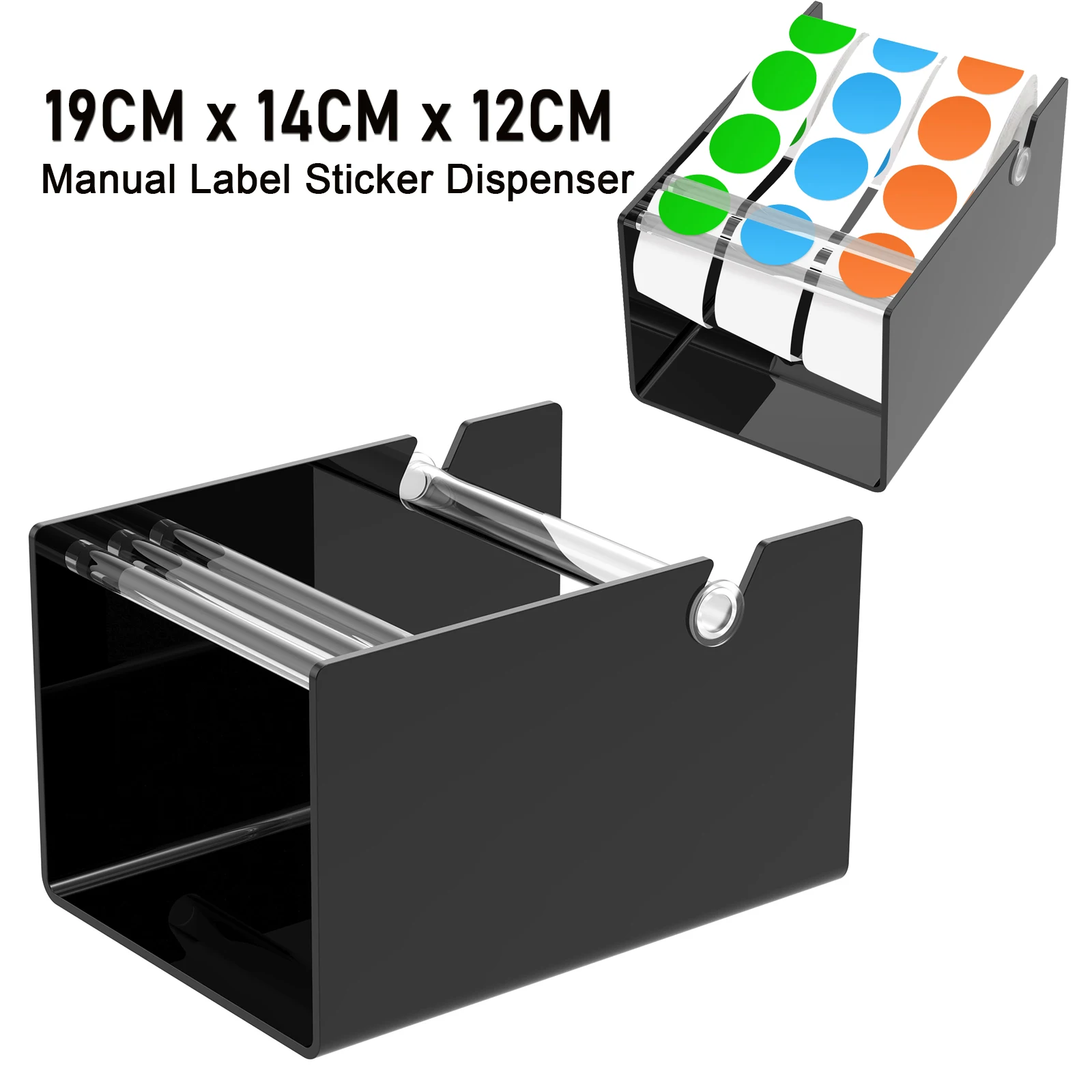 Manual Label Sticker Dispenser for Rolls of Stickers Adjustable Tabletop Acrylic Holder for Multiple Rolls in Classroom, Busines
Manual Label Sticker Dispenser for Rolls of Stickers Adjustable Tabletop Acrylic Holder for Multiple Rolls in Classroom, Busines