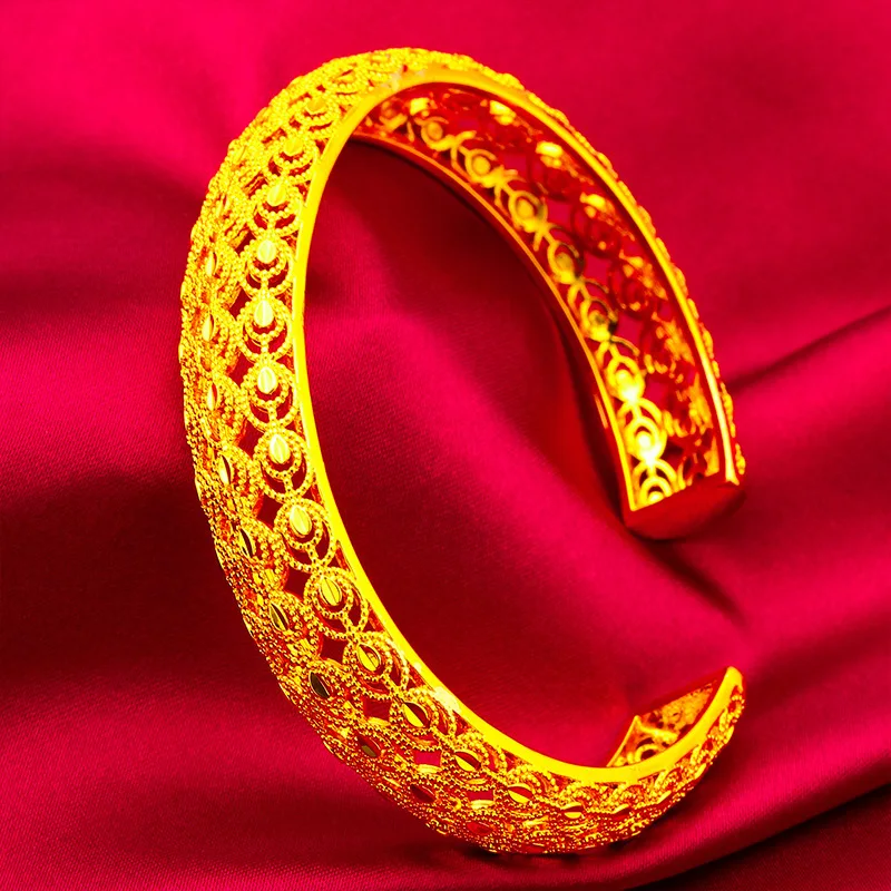 Hollow Diamond Open Bracelet Women's 24K Gold AU999 - Hollow diamond shape, open design, soft luster, for daily & office wear
Hollow Diamond Open Bracelet Women's 24K Gold AU999 - Hollow diamond shape, open design, soft luster, for daily & office wear