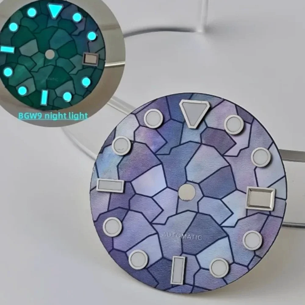 New 28.5mm Patchwork MOP Puzzle Triangle Markers BGW9 Luminous Watch Dial for NH35/NH36 Automatic Movement Case Mod Parts
New 28.5mm Patchwork MOP Puzzle Triangle Markers BGW9 Luminous Watch Dial for NH35/NH36 Automatic Movement Case Mod Parts