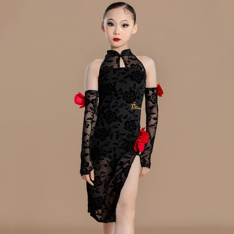 Chinese Style Ballroom Dance Performance Clothes Summer Kids Black Latin Dance Dress Girls Samba Tango Dance Costume SL10342
Chinese Style Ballroom Dance Performance Clothes Summer Kids Black Latin Dance Dress Girls Samba Tango Dance Costume SL10342
