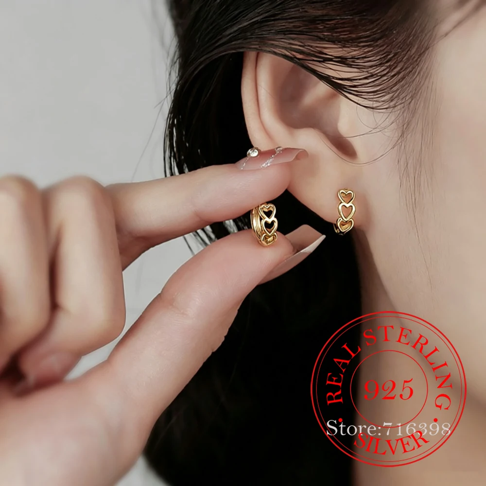 925 Sterling Silver Jewelry Exquisite Hollow heart hoop Earrings for Women Wedding Party Jewelry For Girls Friend Gift
925 Sterling Silver Jewelry Exquisite Hollow heart hoop Earrings for Women Wedding Party Jewelry For Girls Friend Gift