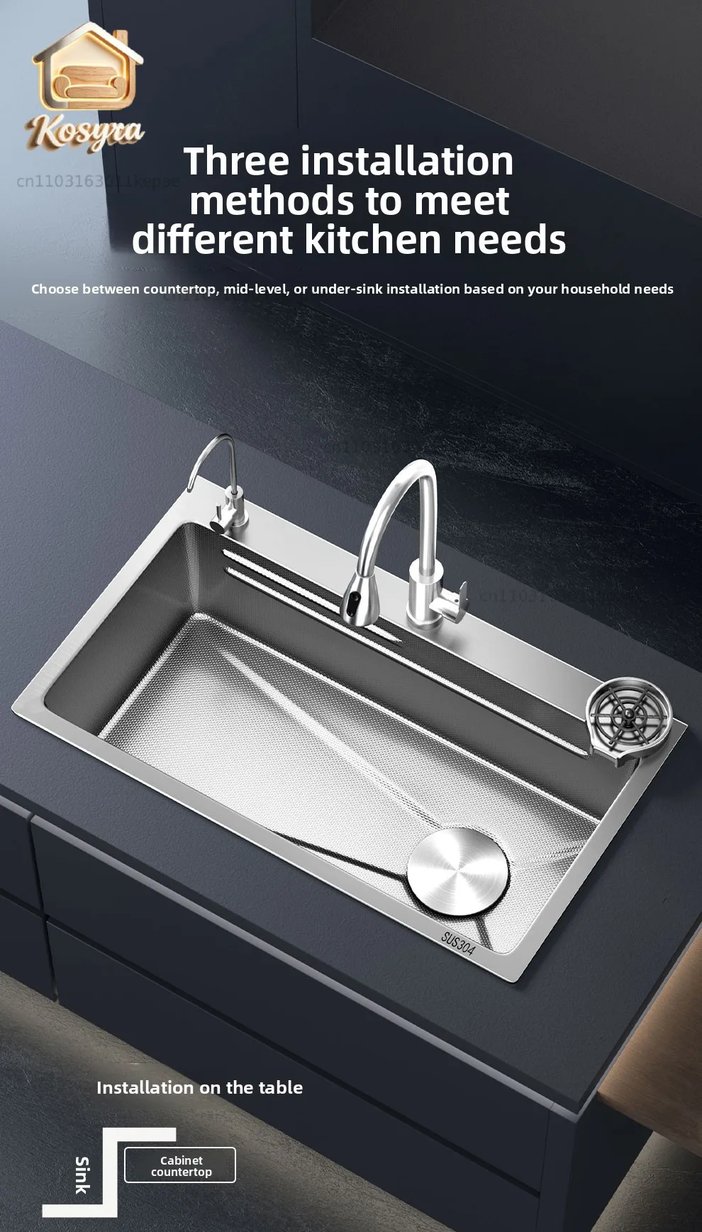 Pine Whale Kitchen 304 Stainless Steel Sink Single Sink Kitchen Vegetable Basin Thickened Side Row Rice Grain Large Single Sink
Pine Whale Kitchen 304 Stainless Steel Sink Single Sink Kitchen Vegetable Basin Thickened Side Row Rice Grain Large Single Sink