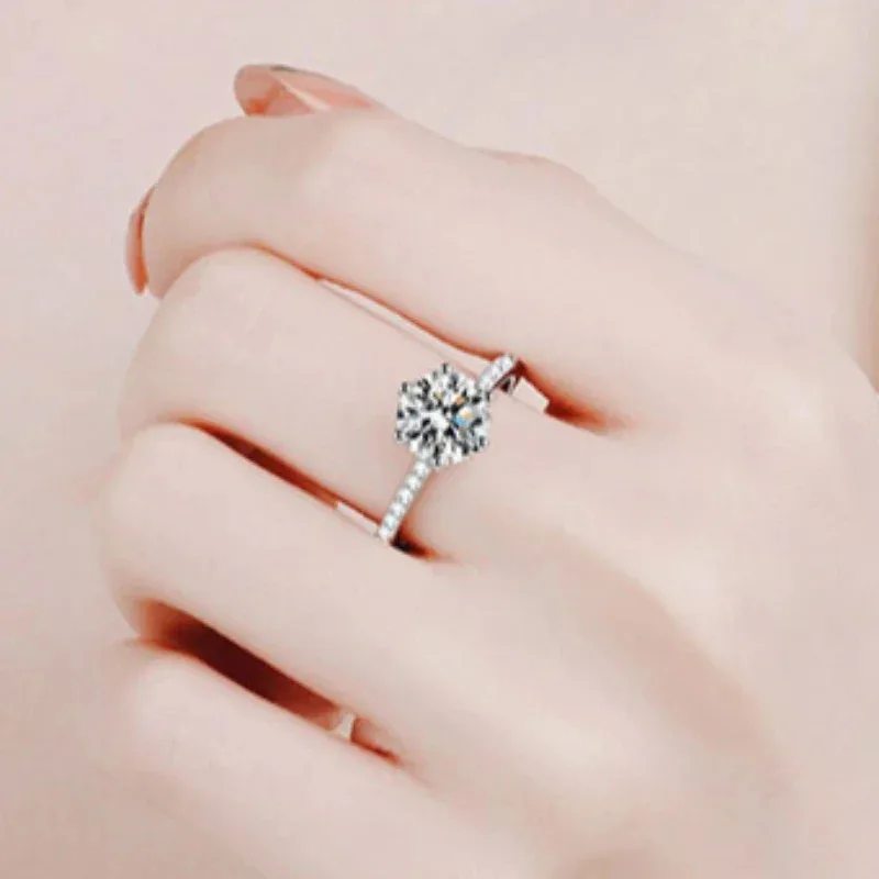 Luxury Platinum Pt950 Six Claw Setting Rings For Women, 2 Ct Sparkling Moissanite Diamond Ring Wedding Bands Engagement Jewelry
Luxury Platinum Pt950 Six Claw Setting Rings For Women, 2 Ct Sparkling Moissanite Diamond Ring Wedding Bands Engagement Jewelry