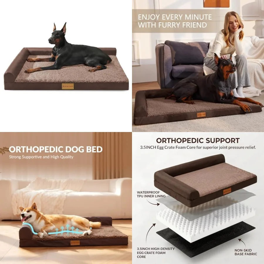 Orthopedic XL Dog Bed Large Sized Dog 48''X30'', Waterproof L Bolster Big Large Pet Sofa Beds with Removable Washable Cover, So
Orthopedic XL Dog Bed Large Sized Dog 48''X30'', Waterproof L Bolster Big Large Pet Sofa Beds with Removable Washable Cover, So