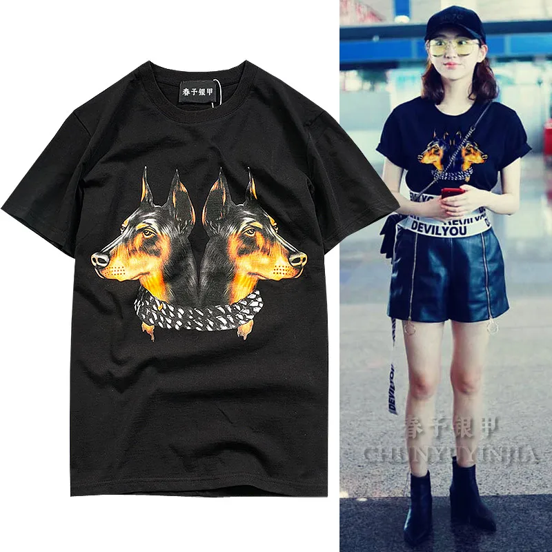 Chun yu yin jia High Street Wear Designer Dog Pattern 3D Printing Short-Sleeved tShirt Black White for luxury women tee
Chun yu yin jia High Street Wear Designer Dog Pattern 3D Printing Short-Sleeved tShirt Black White for luxury women tee