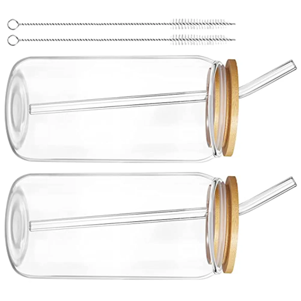2 Sets Can Water Cup Glass Bottle Soft Drink Milk Portable Coffee Mug Bamboo Lid Clear Design Beverage Juice Tea
2 Sets Can Water Cup Glass Bottle Soft Drink Milk Portable Coffee Mug Bamboo Lid Clear Design Beverage Juice Tea