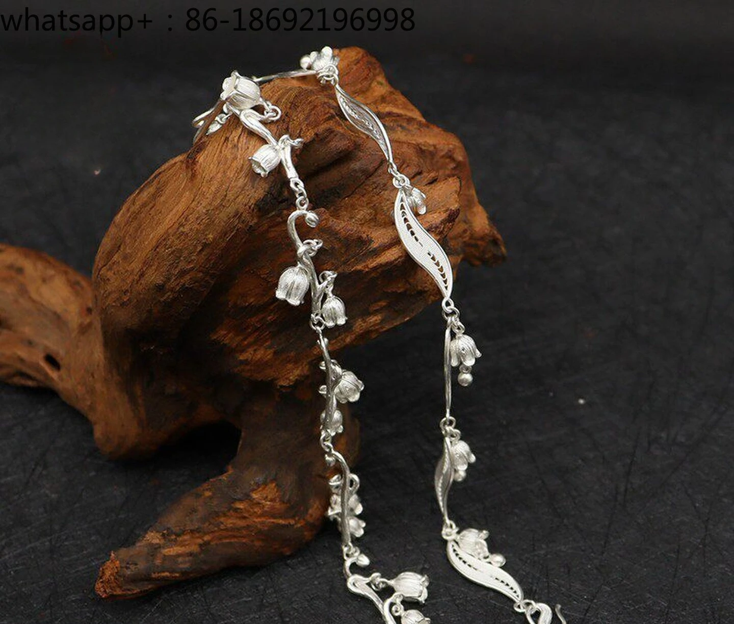 999 Sterling Silver Lily of The Valley Flower Bracelet Ankle Foot Silver Flower Tassel Bracelet
999 Sterling Silver Lily of The Valley Flower Bracelet Ankle Foot Silver Flower Tassel Bracelet