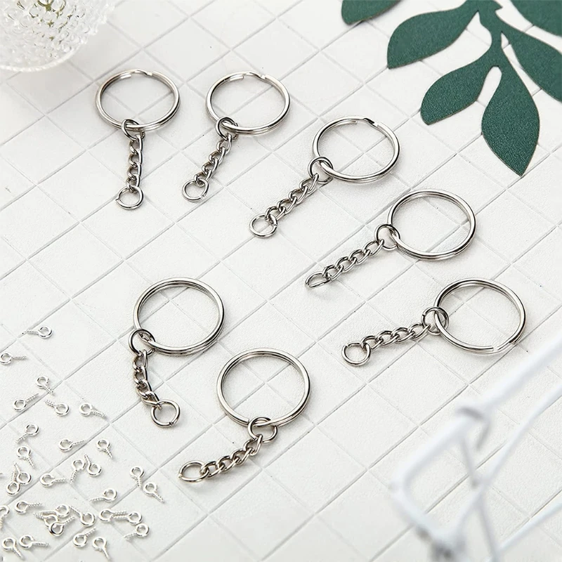 31BB 360 Pcs/Set Silver Golden Alloy Keychain Split for Key Ring with Chain Open Jump Rings Screw Eye Pins Connector Accessor
31BB 360 Pcs/Set Silver Golden Alloy Keychain Split for Key Ring with Chain Open Jump Rings Screw Eye Pins Connector Accessor