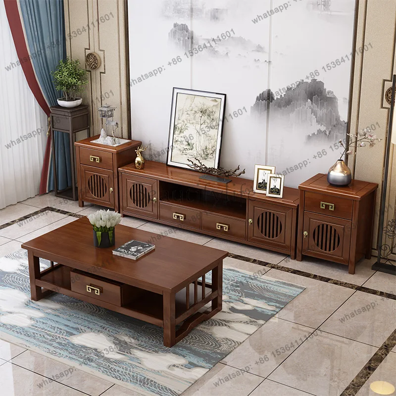 New Chinese style solid wood coffee table group Chinese style home living room rock slab locker
New Chinese style solid wood coffee table group Chinese style home living room rock slab locker
