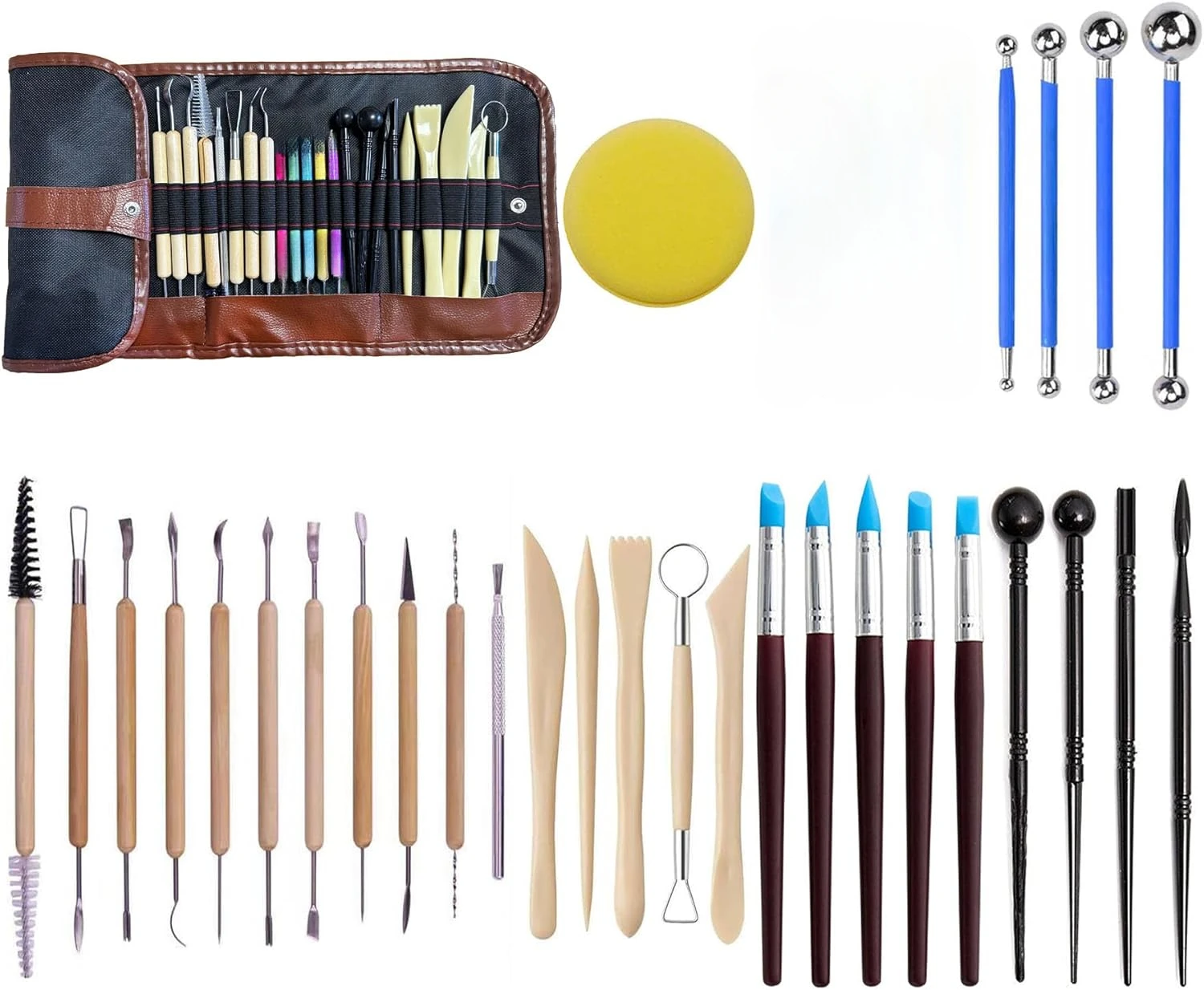 30pcs Clay Sculpting Tools,Air Dry Clay Tools,Pottery Tools Kit,Polymer Clay Ceramic Supplies for Kids, Adults,Modeling,Shaping
30pcs Clay Sculpting Tools,Air Dry Clay Tools,Pottery Tools Kit,Polymer Clay Ceramic Supplies for Kids, Adults,Modeling,Shaping